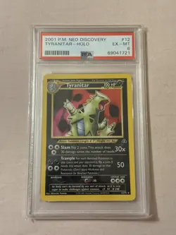 2001 POKEMON NEO DISCOVERY #12 TYRANITAR-HOLO PSA 6 - Image 1