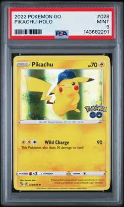 PSA 9 Pikachu-Holo 028 Pokemon 2022 Pokemon Go - Image 1