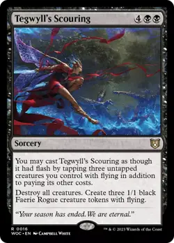 TEGWYLL'S SCOURING X 4 N/M WILDS OF ELDRAINE COMMANDER MTG - Image 1