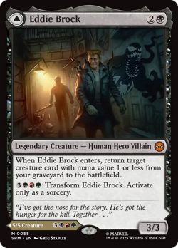 Eddie Brock // Venom, Lethal Protector (FOIL) x1 - MTG SPM #55 - Image 1
