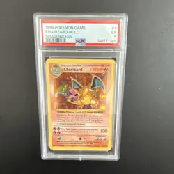 Pokemon TCG Charizard Shadowless Holo Rare Base Set PSA 5 #4 1999 WOTC - Image 1