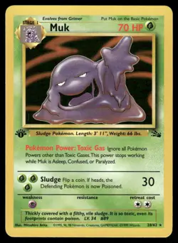 Pokemon Cards Muk 28/62 1st Edition Fossil Rare - Image 1