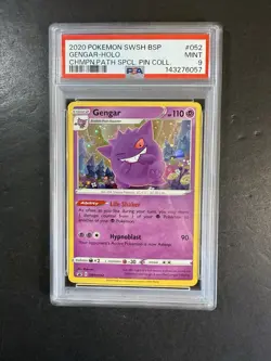 Pokemon 2020 SWSH Promo Gengar Holo #SWSH052 Champion's Path PSA 9 SWIRL - Image 1