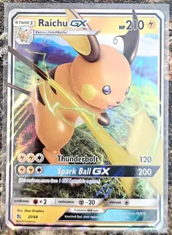 Pokemon 2019 Hidden Fates Raichu GX 20 NM - Image 1