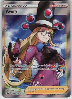 Pokemon TCG Avery (Full Art) Ultra Rare SWSH06: Chilling Reign 187/198 - Image 1