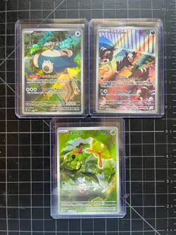 Pokemon Full Art Illustration Lot 3 Cards - Snorlax, Houndour, Caterpie - Image 1