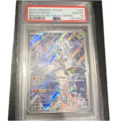 Pokemon N's Reshiram Holo 167/159 Journey Together Box Topper PSA 10 130 HP - Image 1