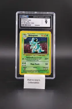 1999 POKEMON JUNGLE NIDOQUEEN #7 HOLO-RARE NO SET SYMBOL ERROR CGC 9 Pop 33 - Image 1