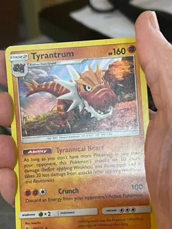 POKEMON TYRANTRUM 69/131 RARE HOLOFOIL FORBIDDEN LIGHT LP CARD - Image 3