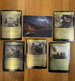 MTG LotR Cards NM Foil Showcase Scrolls Lot, Lord Rings LTR, Gold Stamped Art - Image 1