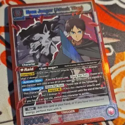 Union Arena Eren Jaeger Foil Character Card Raid 5000 BP 8 Attack Titan - Image 1