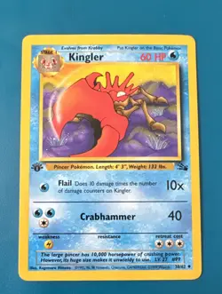 Kingler 38/62 – Fossil Set (1999) – 1st Edition – Uncommon – Pokemon Card – WOT… - Image 1