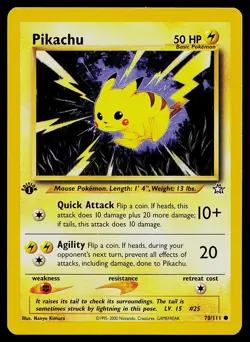 Pokemon Card - Pikachu Neo Genesis 70/111 Common 1st Edition - Image 1