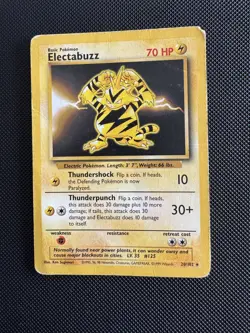 Electabuzz 20/102 Base Set Rare Pokemon Card WOTC - Heavy Play - Image 1