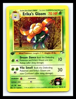 💥 Erika’s Gloom 46/132 1st Edition Stamp Gym Heroes WOTC Pokemon Vintage 2000 - Image 1