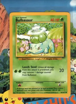 Pokemon TCG Bulbasaur 44/102 1999 Unlimited WOTC English Base Set Non Holo NM - Image 1