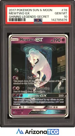 Pokemon 2017 Test Tube Mewtwo GX 78/73 Alt Art Shining Legends GEM MINT PSA 10 - Image 1