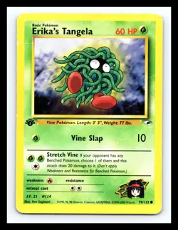 💥 Erika's Tangela Gym Heroes 1st Edition Non Holo # 79/132 Pokemon Vintage - Image 1