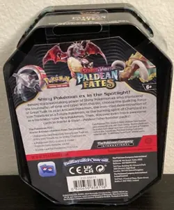 Pokemon TCG Scarlet & Violet Paldean Fates Tin New Sealed Rare Great Tusk ex - Image 4