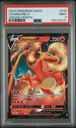 2023 POKEMON SWORD & SHIELD CROWN ZENITH #018 CHARIZARD V PSA 9 - Image 1