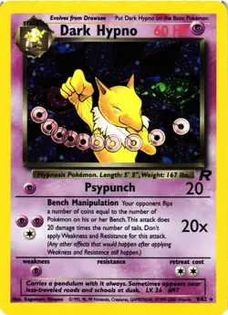 Pokemon TCG Dark Hypno 9/82 Team Rocket Unlimited Holo Rare DMG - Image 1