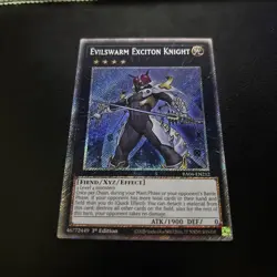 Yu-Gi-Oh Evilswarm Exciton Knight Platinum Secret Rare Card RA04-EN212 - Image 1
