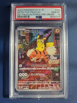 PSA 10 Detective Pikachu 098/SV-P Pre-Order Promo Japanese Pokemon Card GEM MINT - Image 1