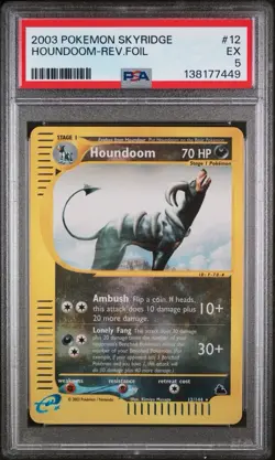 Pokemon TCG Houndoom 🔥 Skyridge Reverse Holo Card 12/144 E-Reader Vintage 2003 - Image 1
