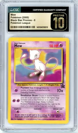 Pokemon Mew #8 Black Star Promo NonHolo CGC Pristine 10 - Image 1