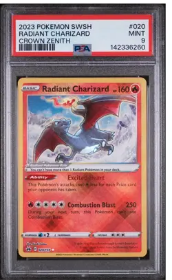 PSA 9 Mint 2023 Pokemon SWSH Radiant Charizard Crown Zenith #020 - Image 1