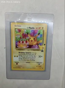 2021 Pokemon Celebrations Birthday Pikachu 008/025 Holo Black Star Promo - Image 1