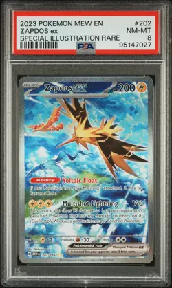 ⚡ 2023 Pokemon Scarlet & Violet Zapdos ex SIR – PSA 8 Near Mint-Mint – #202/165 - Image 1