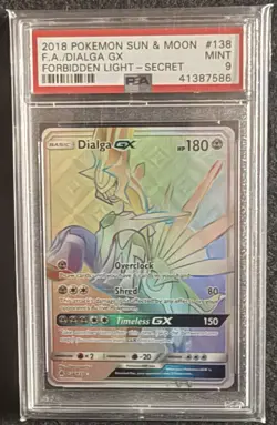 Dialga GX 138/131 Forbidden Light Rainbow Pokemon PSA 9 - Image 1