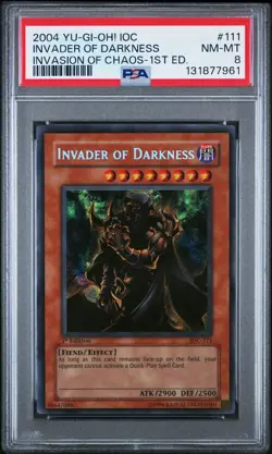 2004 Yu-Gi-Oh! Invader Of Darkness Invasion of Chaos IOC 1st Ed Secret PSA 8 - Image 1