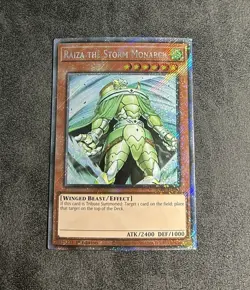 Yugioh Raiza the Storm Monarch Platinum Secret Rare RA03-EN180 1st Edition - Image 1