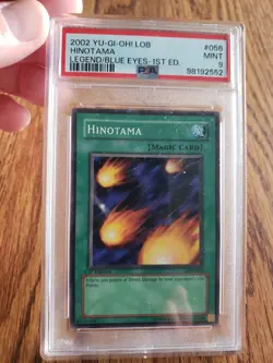 2002 Yu-Gi-Oh LOB-056 Hinotama Legend Of Blue Eyes 1st Edition PSA Mint 9 - Image 1