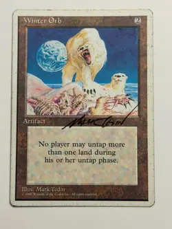 Winter Orb 4th Edition HP signed by Mark Tedin MTG Magic the Gathering - Image 1