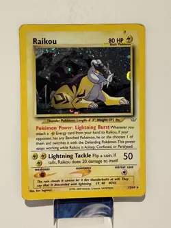 Raikou 2001 Pokemon Neo Revelation #13/64 Holo MP - Image 1