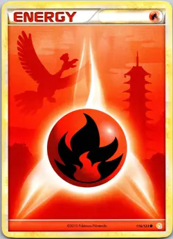 Fire Energy 116/123 Non-Holo HGSS Pokemon Card TCG NM - Image 1