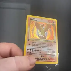 Pokemon Moltres Holo Rare TCG Card 12/62 Fossil 1st Edition - Image 2
