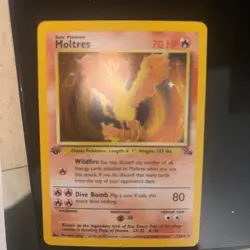 Pokemon Moltres Holo Rare TCG Card 12/62 Fossil 1st Edition - Image 5
