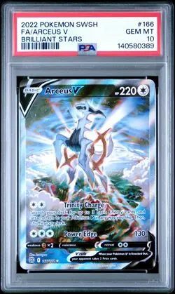 2022 POKEMON SWORD & SHIELD BRILLIANT STARS #166 FULL ART/ARCEUS V PSA 10 - Image 1