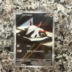 Pokemon TCG Larvesta Holo Card Sv08: Surging Sparks 196/191 - Image 1
