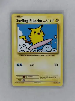 Pokemon TCG Surfing Pikachu 111/108 Evolutions XY Secret Rare Moderately Played - Image 1