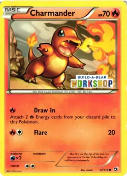 Pokemon TCG Charmander Build-a-bear Workshop Promo 17/113 Promo DMG - Image 1