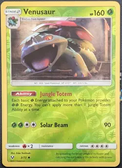 Venusaur 3/73 Reverse Holo Shining Legends Pokemon Card - Image 1