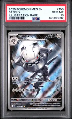 Pokemon Card Steelix 150/132 Illustration Rare PSA 10 Meg En-mega Evolution - Image 1