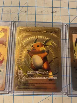 Pokemon Textured Gold Foil, Fan Art Pokemon Cards (Lot Of 3 Cards)￼ - Image 3