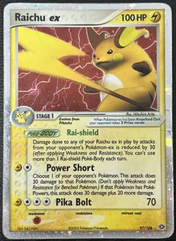 Raichu ex 97/106 EX Emerald Pokemon Card Holo Ultra Rare HP - Image 1