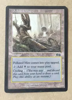 Polluted Mire Magic the Gathering MTG Urza's Saga 323/350 No Play (M/NM) - Image 1